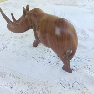 Rhinoceros-Two Tone Wood‎  Sculpture